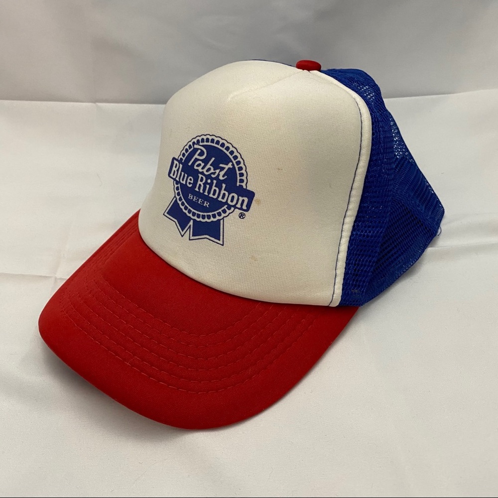 Pabst Blue Ribbon PBR Beer Trucker Hat, USA colors
